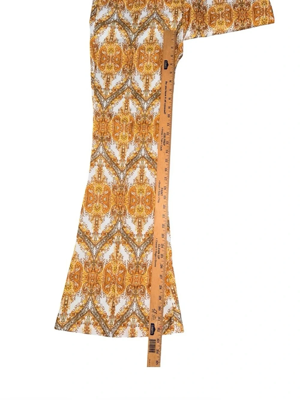L'ATISTE Mustard & White Paisley Pant's retro flared 70's inspired festival